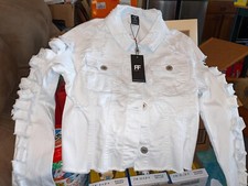 New With Tags - Redfox - Women's Size Small - White Shredded Jacket - Spandex