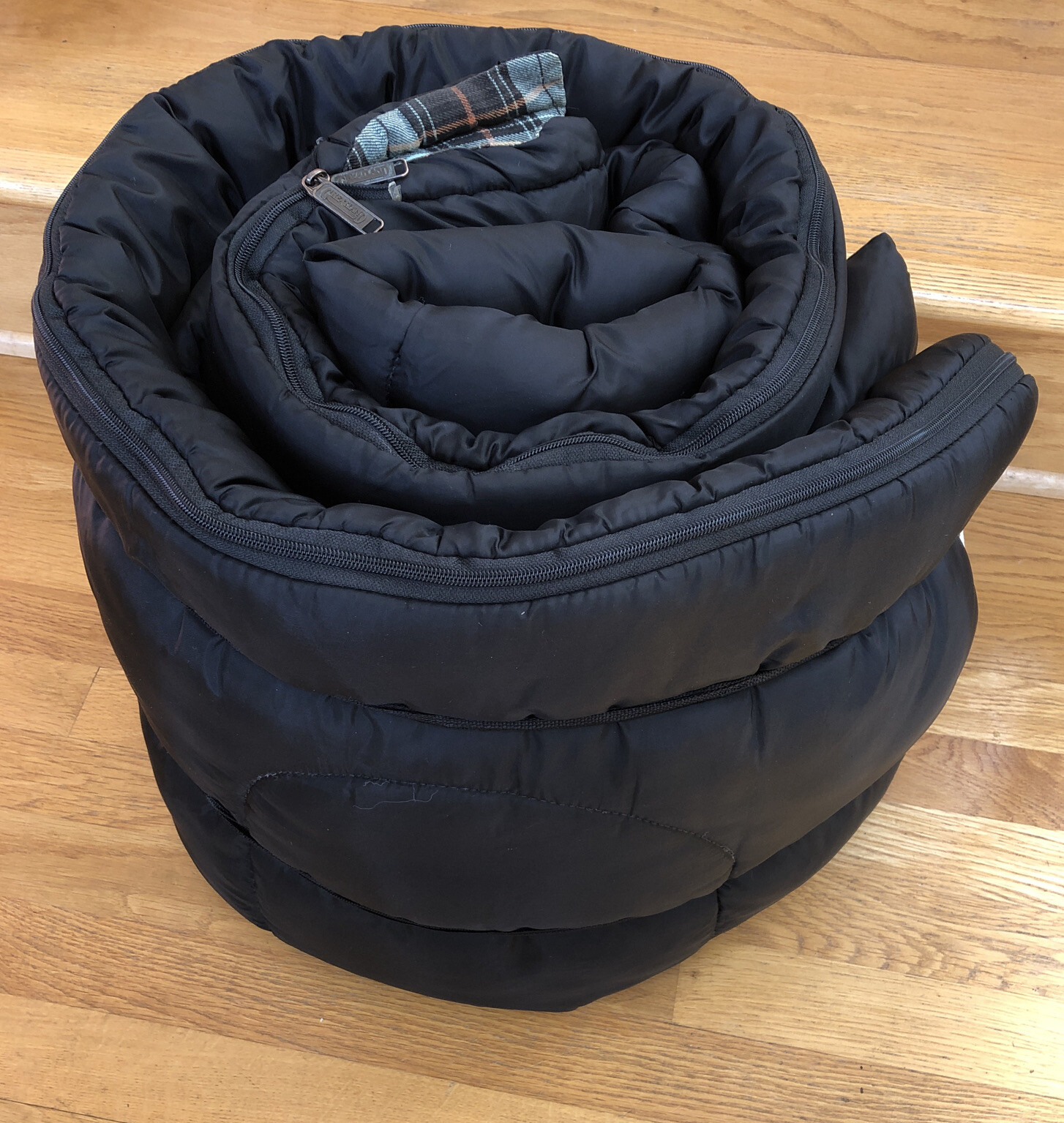 Vintage DUPONT HOLLOFIL 808 Plaid Fleece Lined Adult Sleeping Bag eBay