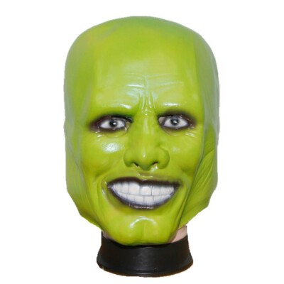Deluxe 'The Mask' Green Mask Latex Full Head Jim Carrey Fancy