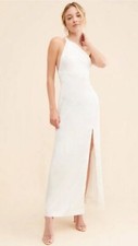 Free People Dress White Satin Victoria Maxi Dress UK 8 US 4 Boho Wedding