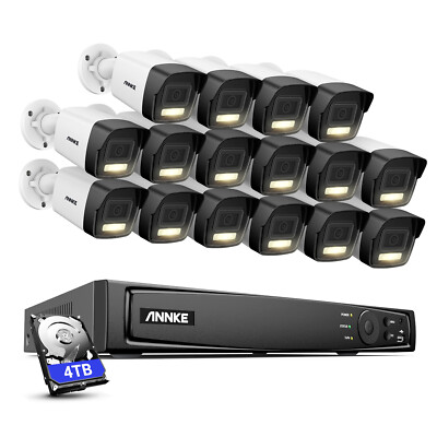ANNKE 16CH 8CH 12MP NVR 3K Audio POE AI Security Camera System 5MP Color Night