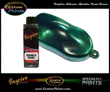 INSPIRE AIRBRUSH SPARKLE PEARL GREEN 4oz (SOLVENT), CUSTOM PAINT, HOK, ARTIST,