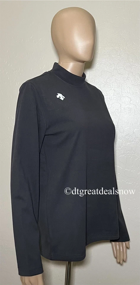 Pullover Descente Mujer Gris Mangas Largas Cuello Alto Talla Grande Foto 3 de 4