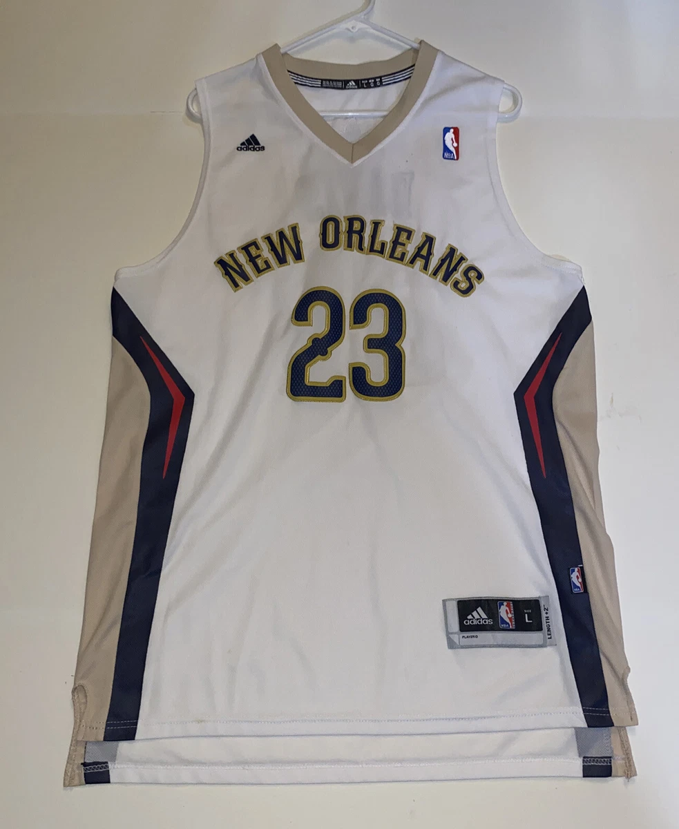 Anthony Davis Adidas Sz Large 2 New Orleans Pelicans Swingman White Jersey Mens