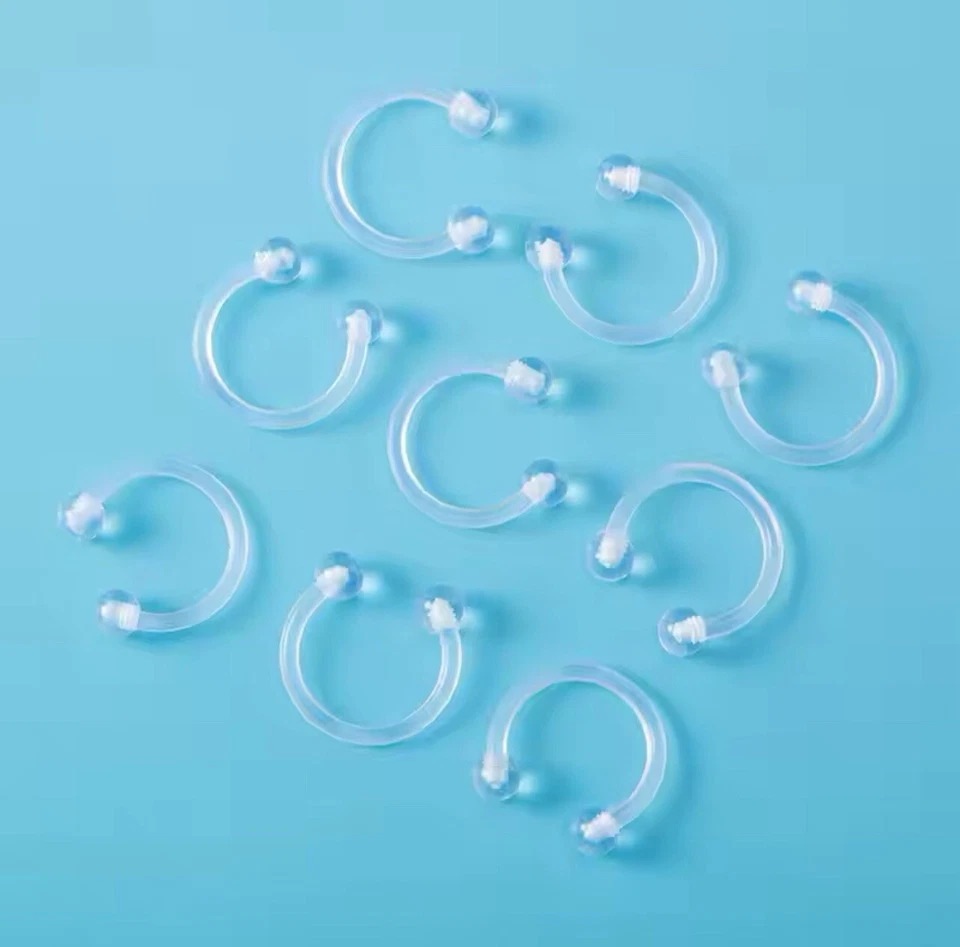1 pieza Bio Flex Circular Barra Herradura Tabique Ceja Pezón Tragus Nariz Anillo Foto 3 de 4