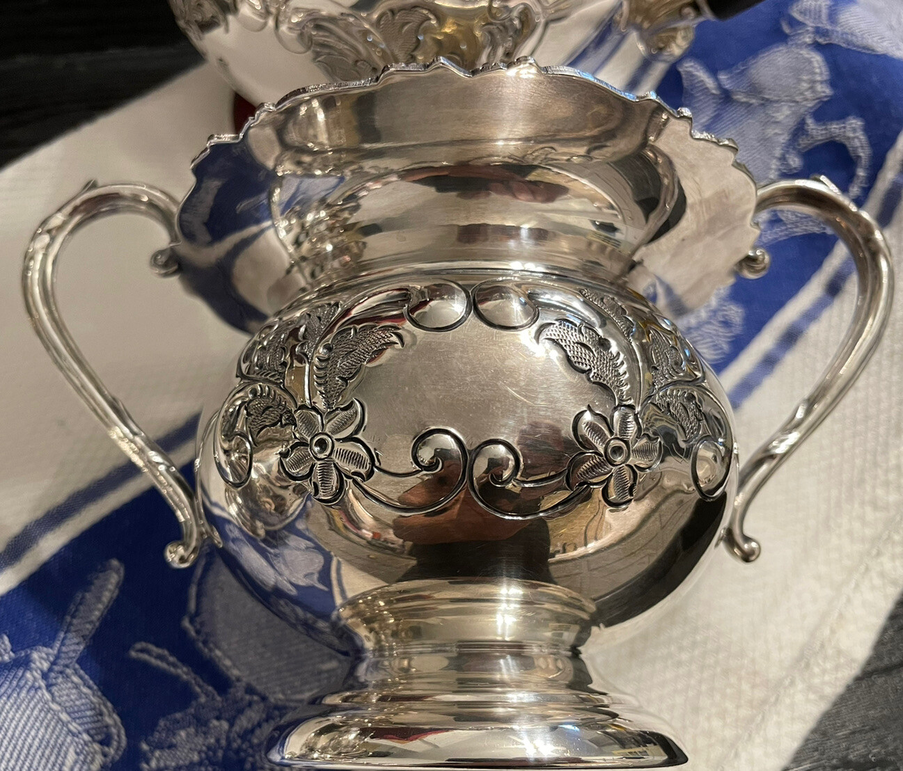 RARE VINTAGE SILVER ROCOCO STYLED COFFEE TEA POT SERVICE SET - GRAPE ...