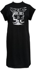 Women's High Neck T-Shirt Dress Val Denham Trans Art Industrial Demons Demonic