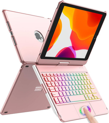 Tastatur Hülle Für Ipad 10.2 Zoll,Für Ipad 9/8/7 Generation Hülle,360° Touchpad 