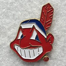 ⭐️ Vintage MLB Cleveland Indians Baseball Hat Lapel Jacket Pin Pinback