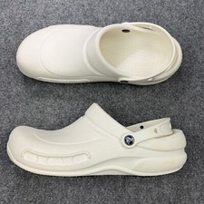 Crocs Bistro Clogs Mens 13 White Rubber Slip Resistant Adjustable Heel Strap
