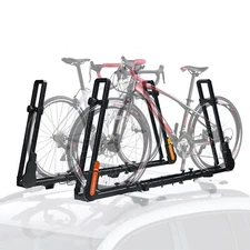 TOOENJOY 2PCS Roof Bicycle Car Rack,Bike Rooftop Mount Rack w/Dual Load Arm