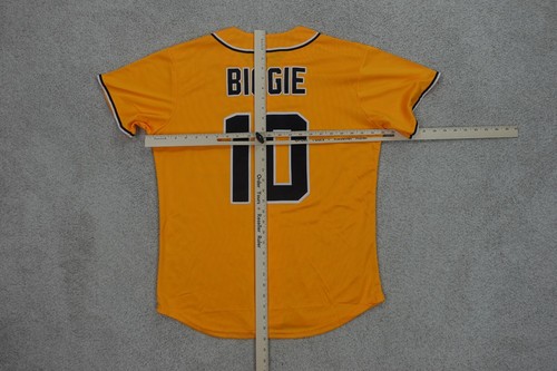 Bad Boy Biggie Smalls Jersey Mens Small Yellow #10 Baseball Notorious BIG Stitch - Picture 6 of 9