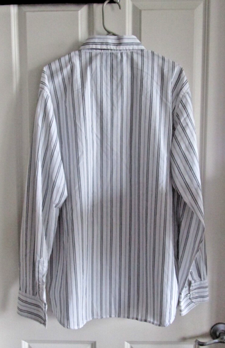 Camisa South Pole Para Hombres Blanca Rayas Pestaña Enrollable Manga Larga Con Botones 2XL - Imagen 2 de 6
