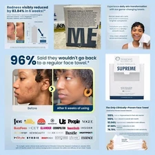 SUPREME Exfoliating Disposable Face Towels 50 Ct Biobased Fabric Makeup REMOVER