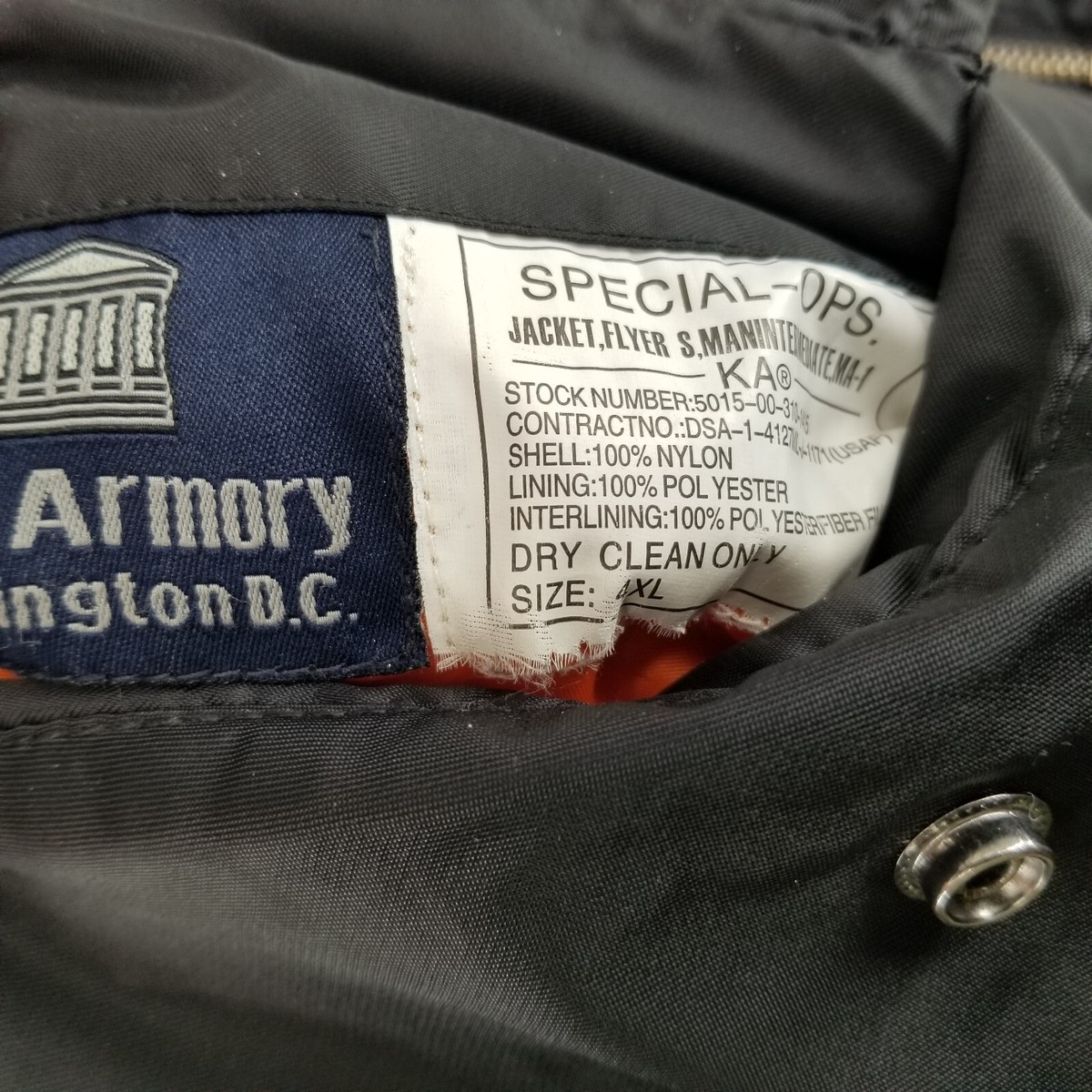 Knox Armory MA-1 Reversible Flight Mens Jacket Size XXXXL | eBay