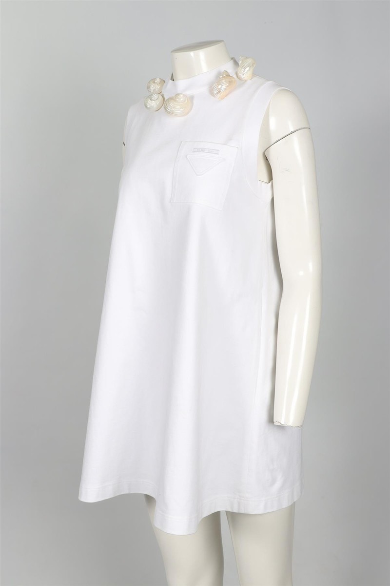 ワンピース PRADA White Cotton Mini Dress PRADA WHITE 2019 COTTON MINI DRESS IT 38 UK 6 | eBay