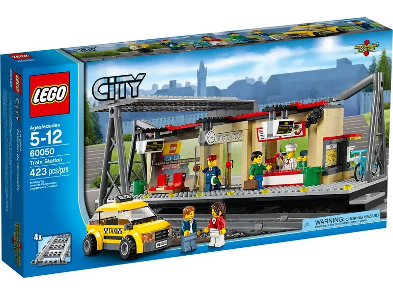 LEGO Bahnhof City 60050 Train Station with Taxi Metrastation MISB 
