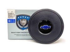 Vsw 9-bolt Standard Black Horn Button Chevy Blue Bow Tie Emblem Vsw 9-bolt Standard Black Horn Button Chevy Blue Bow Tie Emblem