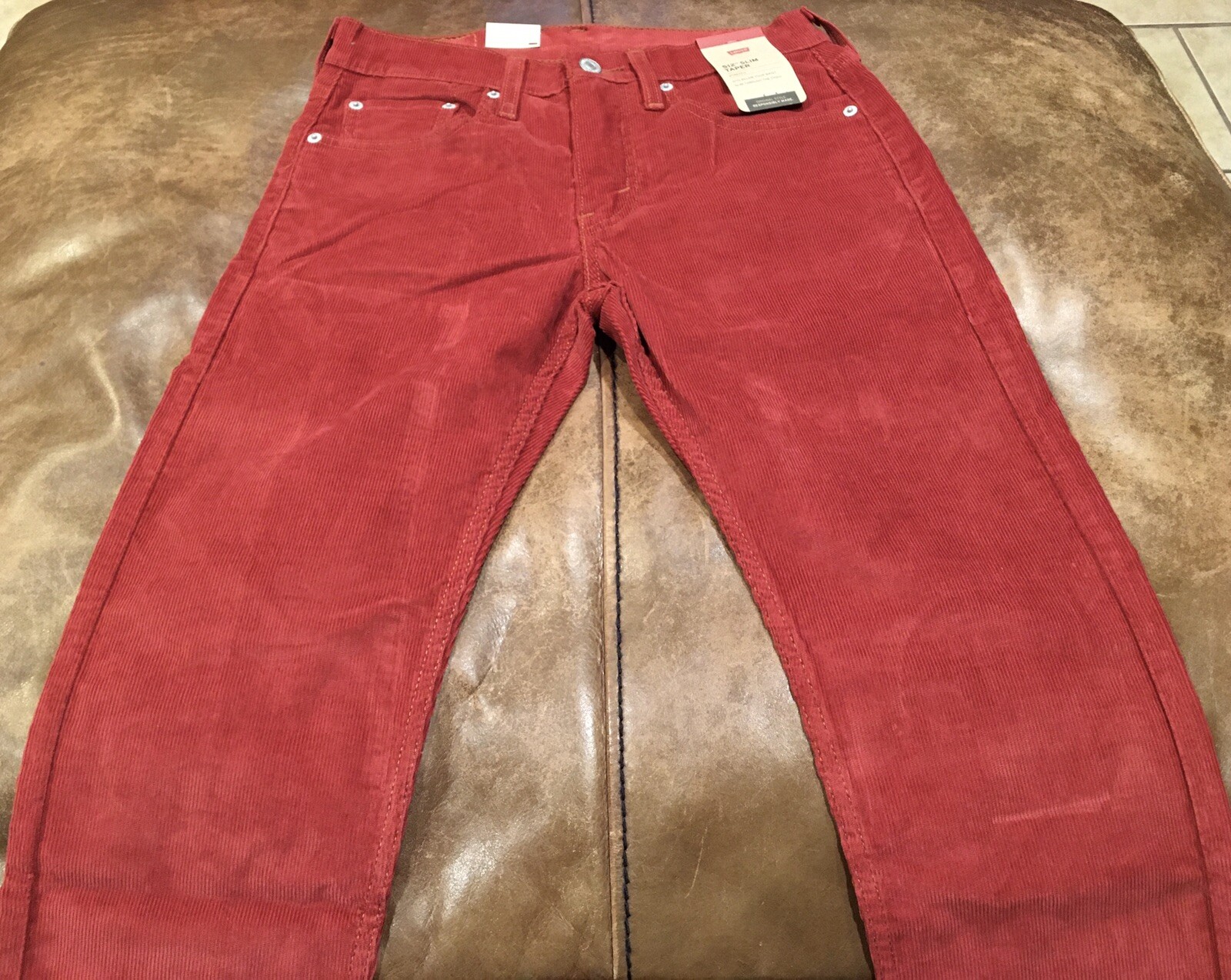 Levi’s 512 Slim Taper Corduroy Stretch Pants Red Burgundy Size 28x30 Men’s NWT eBay