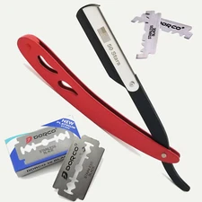 BLACK CLASSIC STRAIGHT WET SHAVING RAZOR BARBER SALON CUT THROAT SHAVETTE BLADES