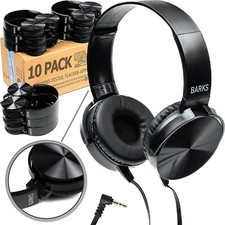 Bulk Classroom Headphones 10 Pack - On-Ear Premium Student Bulk Headphones: Pe