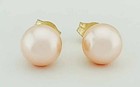 GENUINE FRESH WATER 6 mm PEARLS STUD EARRINGS 14K GOLD - New With Tag — photo 5