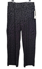 Nine West Wide Leg Dress Pants Silver/Black Size L(NWT)