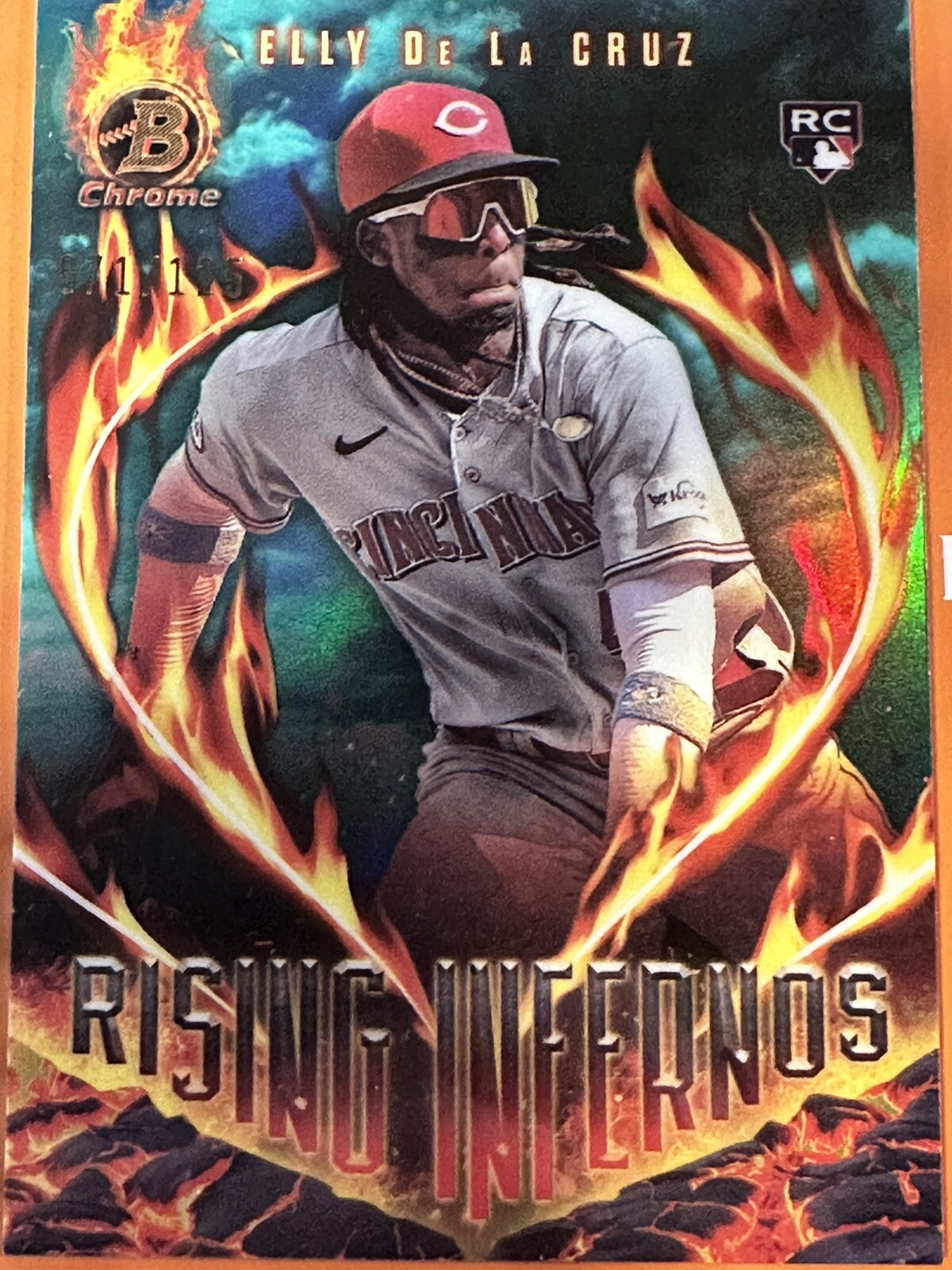 2024 Bowman Chrome Elly De La Cruz Rising Infernos Teal Rookie Card 71/125 #RI-1