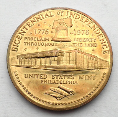 US BICENTENNIAL OF INDEPENDENCE 1776-1976 Medal 38mm 25.6g Bronze
