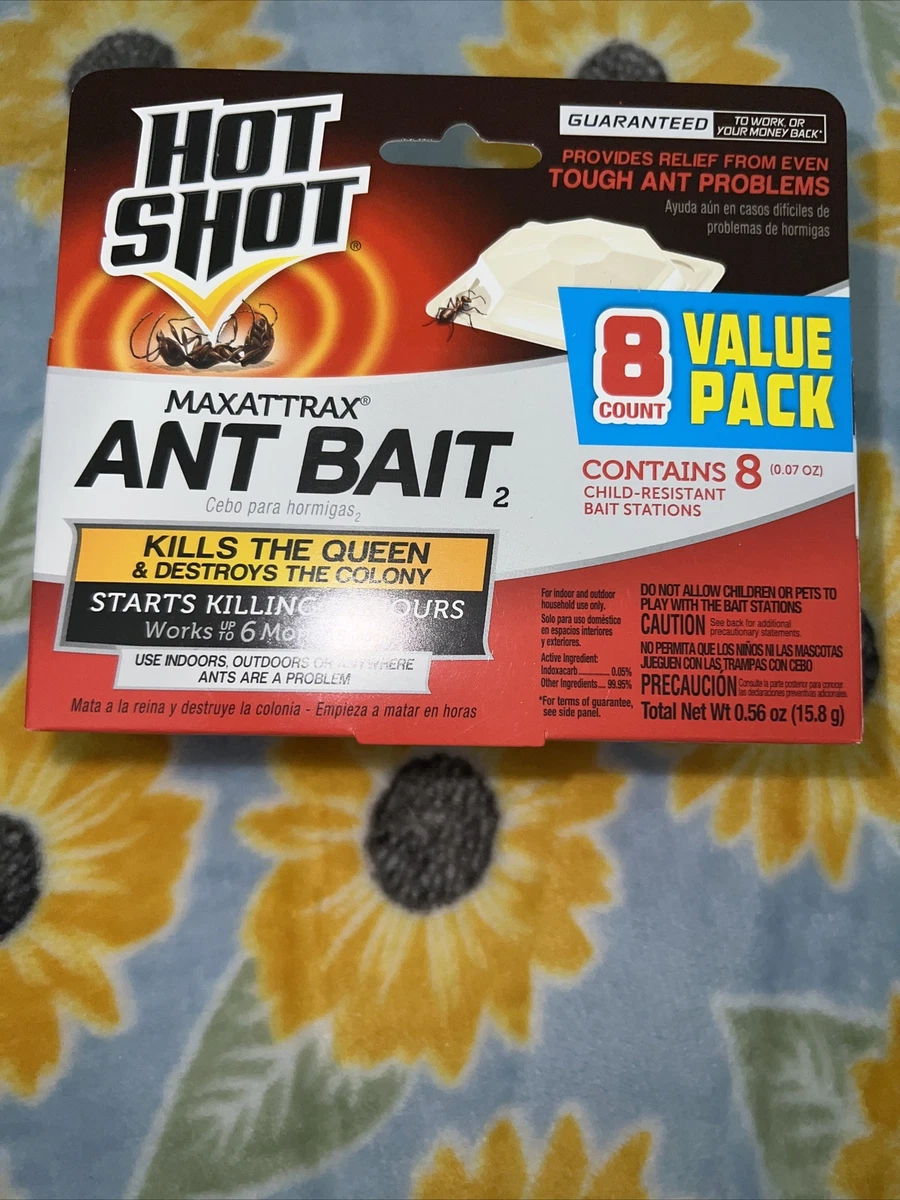 Hot Shot MaxAttrax Ant Bait 2, 8-Count Traps, Destroys The Colony And The  Queen 71121020482