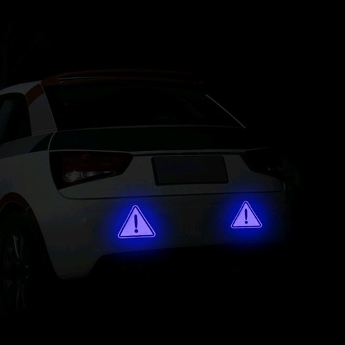 Triangle Exclamation Mark Reflective Warning Signs Sticker Night Driving Decal - Picture 5 of 15