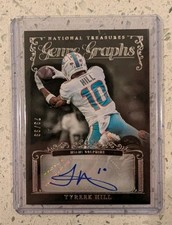 Tyreek Hill 2025 Panini National Treasures Genre Graphs Auto Dolphins /99