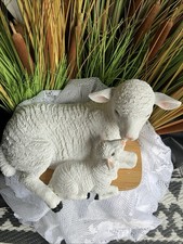 Statua pecora scultura pecora pecora pecora bambino pezzo unico posa resina interno esterno culla
