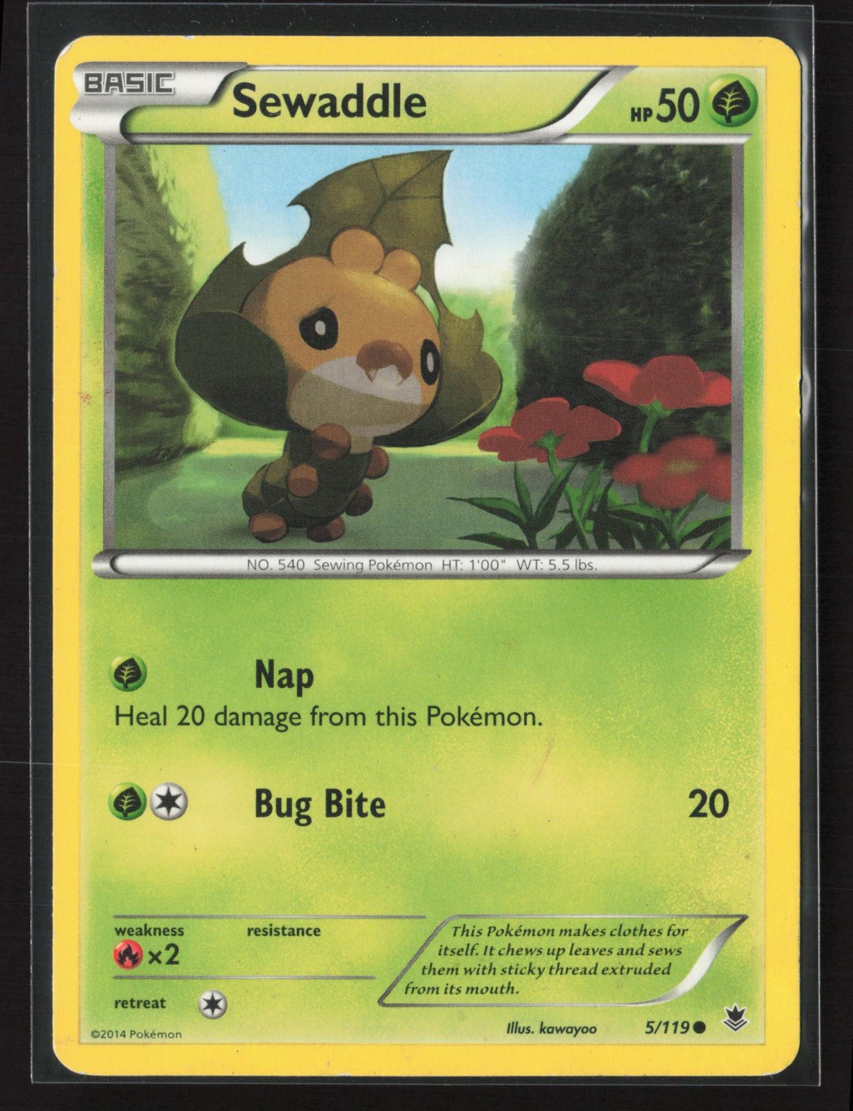 Sewaddle 5/119 Common Phantom Forces Pokemon Lightly Played