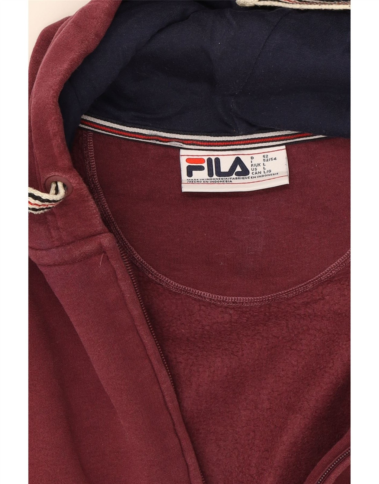FILA Felpa con cappuccio e zip uomo grande cotone marrone AY13
