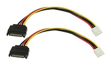 zdyCGTime 8-Inch 4 Pin Floppy Drive to 15 Pin SATA Male Power Cable 2-Pack