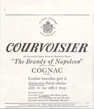 Courvoisier 1937 Vintage Print Ad The Brandy of Napoleon Cognac