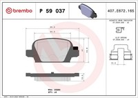 Brembo Bremsbelagsatz, Scheibenbremse P 59 037 FüR Opel