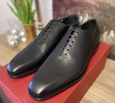 1,090 FERRAGAMO GEOFFREY" Black Leather Welted Dress Oxfords Men s Shoe 9 EE