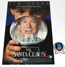 TIM ALLEN SIGNED 'THE SANTA CLAUSE' 12x18 MOVIE POSTER ACTOR 2 BECKETT BAS COA