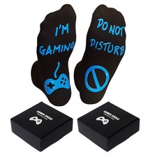 Do Not Disturb I'm Gaming Socks, Funny Novelty Gamer Socks  Gift Box, 2 Pairs