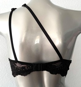 Victoria's Secret Dream Angels Unlined Plunge One Shoulder Shine Bra Black M