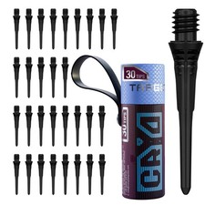 Target Darts CRYO TIP 30-Pack Replacement Plastic Dart Tips Black