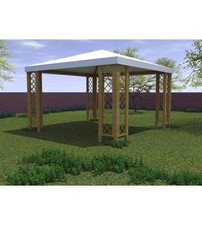 GAZEBO DA ESTERNO "CAPRI" CON GRIGLIATI IN LEGNO, 300X360 CM
