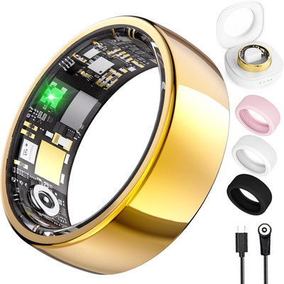 Smart Ring Fitness Tracker Herzfrequenz Schlaf Blut Sauerstoff IP68 iPhone Android