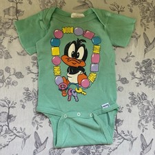 Vtg 90s Baby Looney Tunes Lovables Romper 0-3 Months Daffy Duck Gerber One Piece
