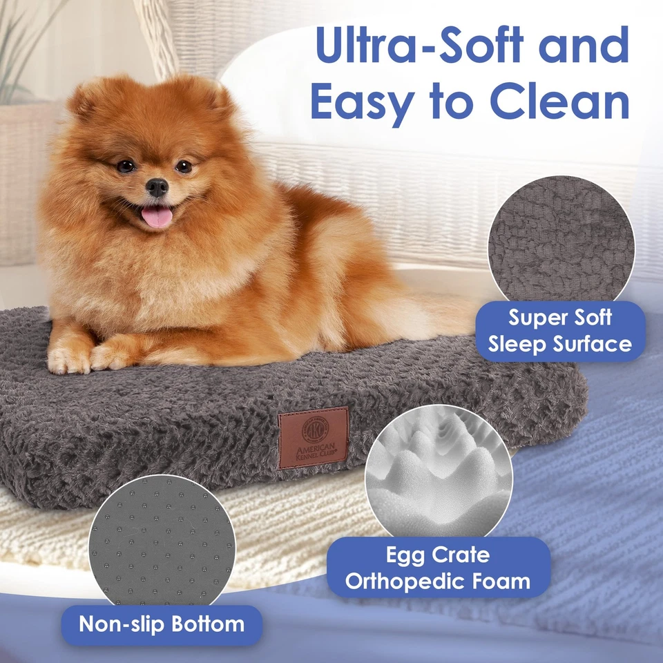 Orthopedic Memory Foam Dog Crate Mat, Egg Crate Foam Cushion, Washable Cover,... - Image 4 of 4