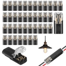 40PCS 2 Pin Wire Connectors LED Strip Quick Connect Plug 22-18AWG Locking