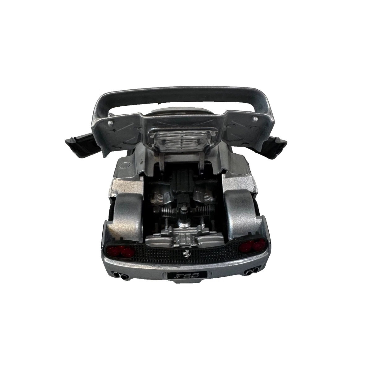 Maisto Ferrari F50 1/18 Silver Diecast Model Car Loose Yellow Seats