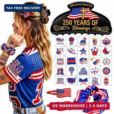 250 Anniversary USA Claw Clips: 4th of July Independence Day Patriotic Ha